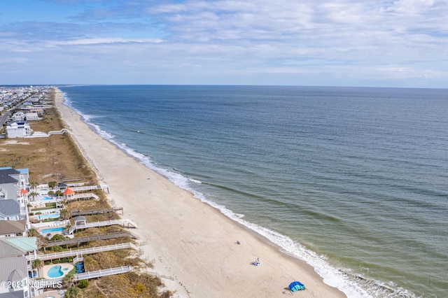 view of water feature featuring a view of the beach