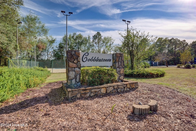 view of community sign