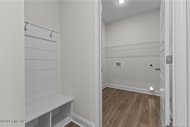 mudroom featuring hardwood / wood-style floors