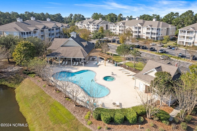 view of pool featuring a patio