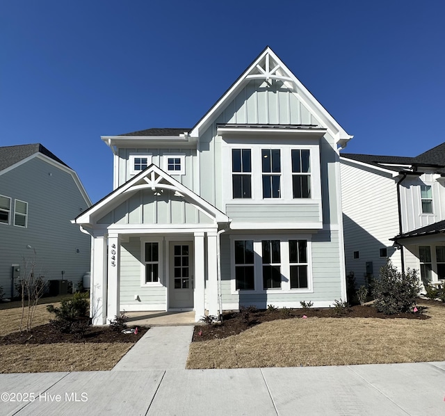 view of front of home with covered porch and board and batten siding