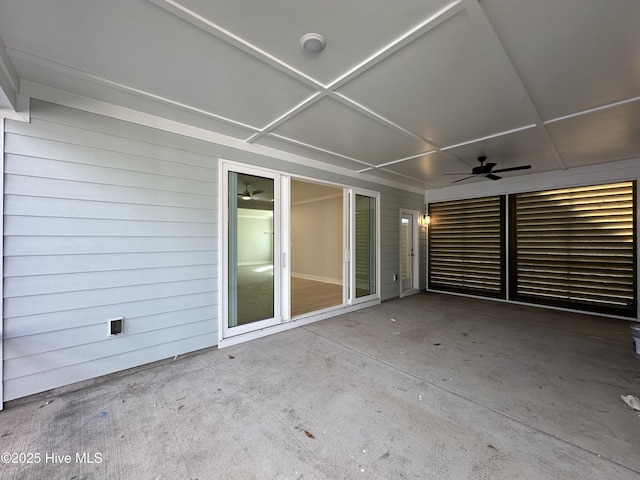 view of patio with ceiling fan