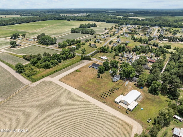 birds eye view of property featuring a rural view