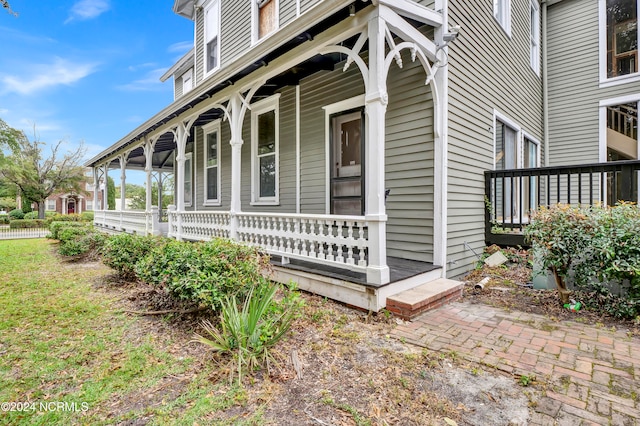 entrance to property with a porch