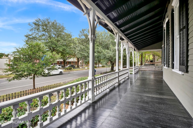 deck featuring a porch