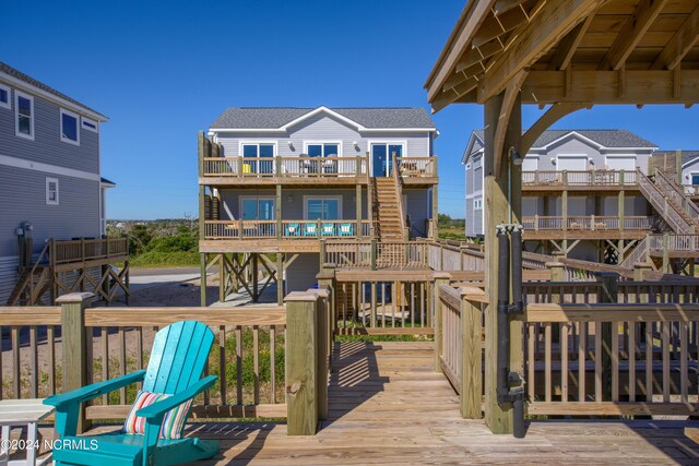 1016 New River Inlet Rd, North Topsail Beach, NC 28460 - view of wooden terrace