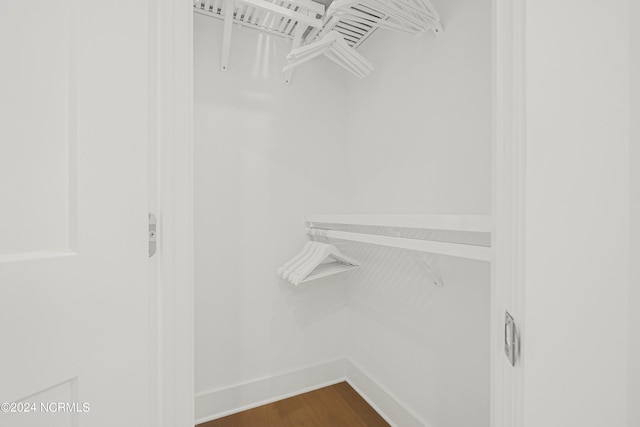 spacious closet featuring hardwood / wood-style floors