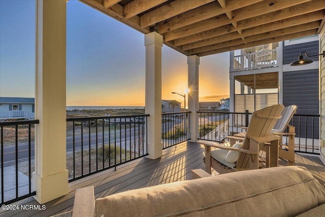 view of deck at dusk