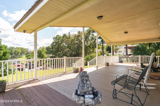 view of wooden deck