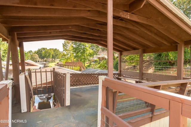 view of patio / terrace featuring a wooden deck