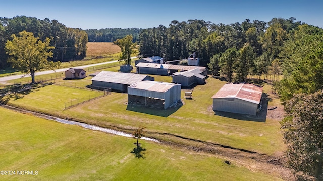 drone / aerial view with a rural view