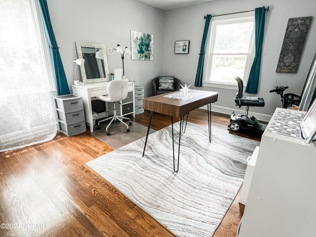 office area featuring wood finished floors