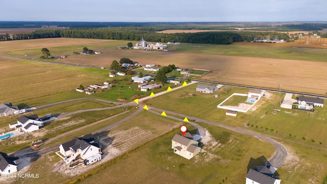 bird's eye view featuring a rural view