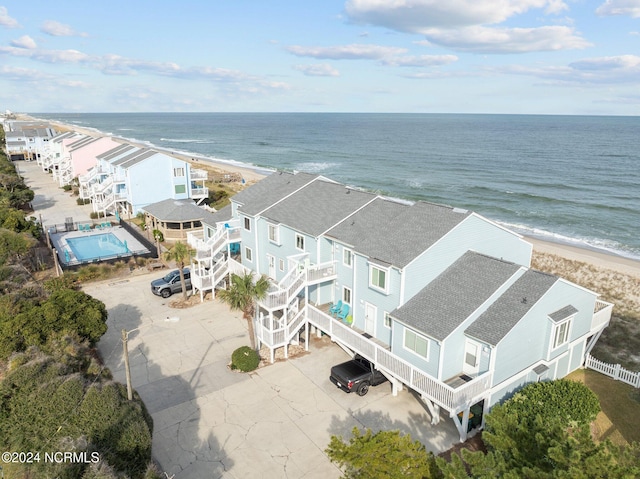 503 Pelican Ct Unit 503, Kure Beach, NC 28449 - bird's eye view featuring a beach view and a water view
