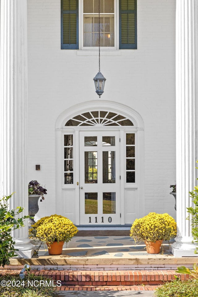 property entrance with french doors