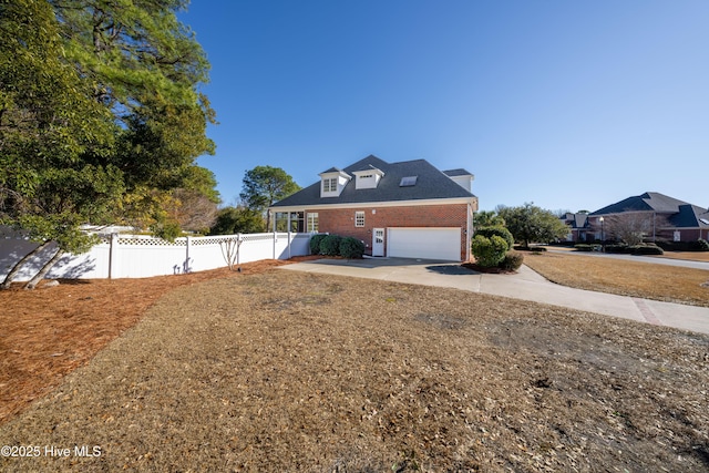 exterior space featuring a garage