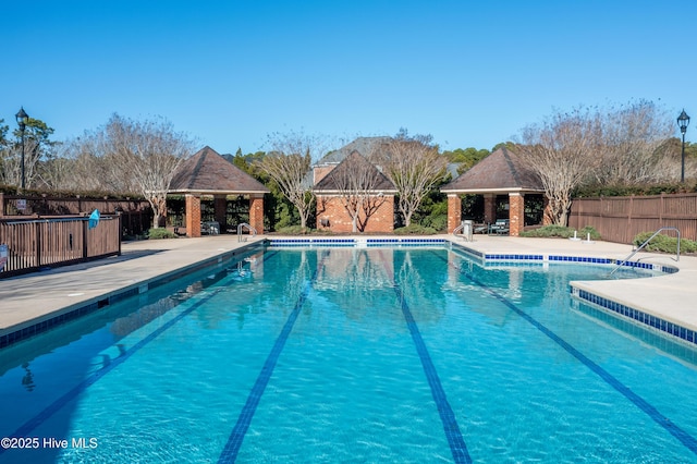 view of pool with a gazebo and a patio area