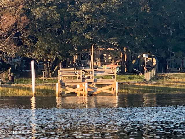 exterior space with a boat dock