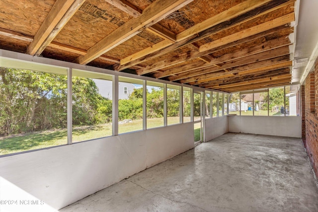 view of unfurnished sunroom