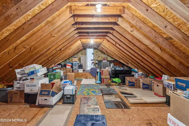 view of unfinished attic