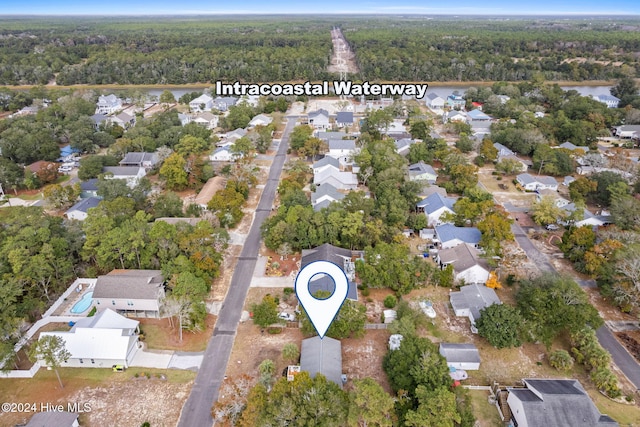 146 NE 5th St, Oak Island, NC 28465 - birds eye view of property with a water view and a residential view