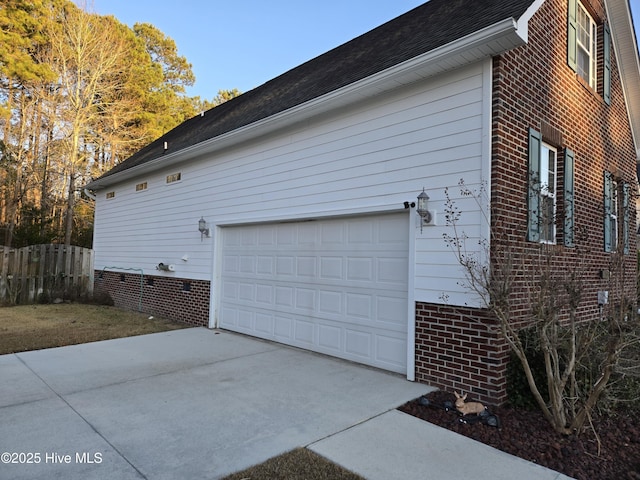 view of home's exterior featuring a garage