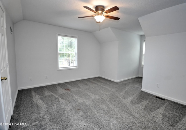 4746 Rail Ct SW, Shallotte, NC 28470 - bonus room with lofted ceiling, dark colored carpet, and ceiling fan