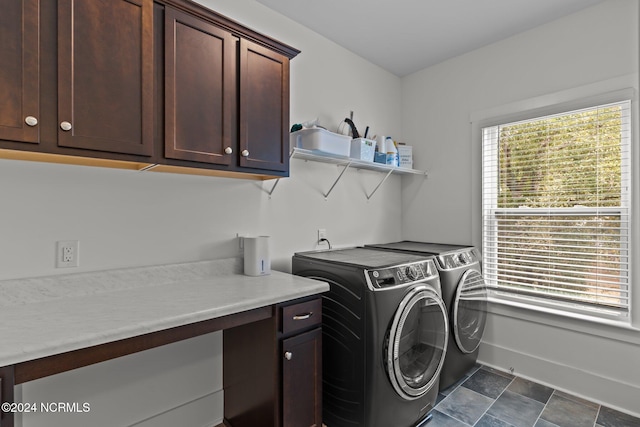 laundry room featuring cabinets and separate washer and dryer