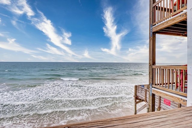 water view with a view of the beach