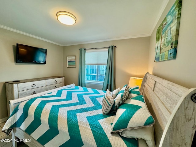 bedroom featuring ornamental molding