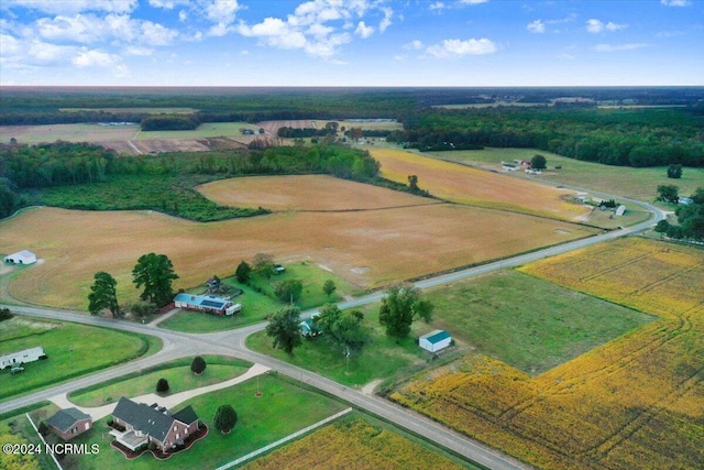 aerial view with a rural view