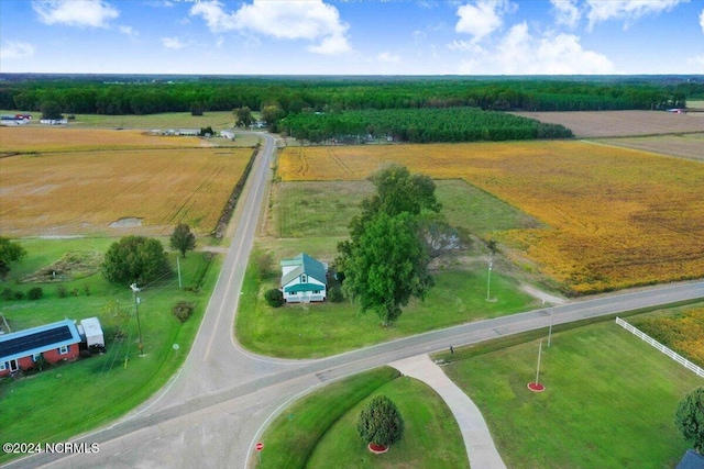 aerial view featuring a rural view