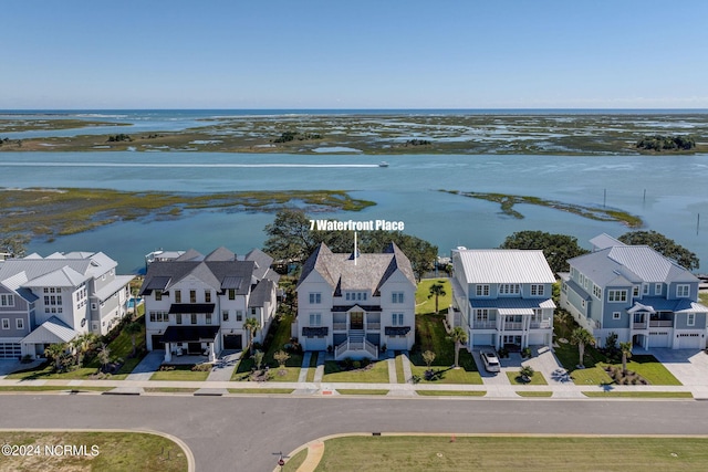 7 S Waterfront Pl, Hampstead, NC 28443 - drone / aerial view with a water view and a residential view