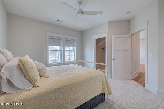 7 S Waterfront Pl, Hampstead, NC 28443 - carpeted bedroom featuring visible vents, a ceiling fan, and baseboards