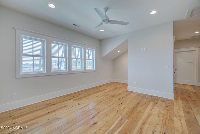 7 S Waterfront Pl, Hampstead, NC 28443 - additional living space featuring baseboards, visible vents, ceiling fan, and hardwood / wood-style floors
