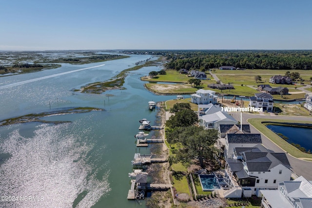 7 S Waterfront Pl, Hampstead, NC 28443 - bird's eye view featuring a water view