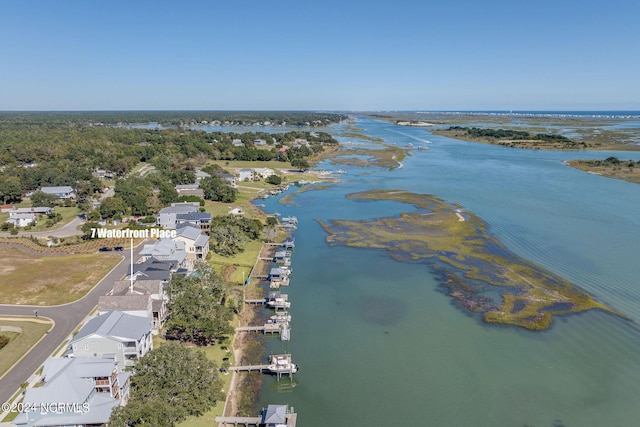 7 S Waterfront Pl, Hampstead, NC 28443 - aerial view featuring a water view