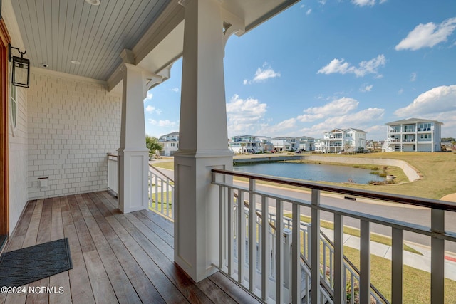 7 S Waterfront Pl, Hampstead, NC 28443 - balcony featuring a residential view and a water view