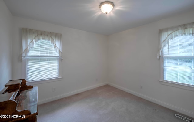 spare room with a healthy amount of sunlight and carpet flooring