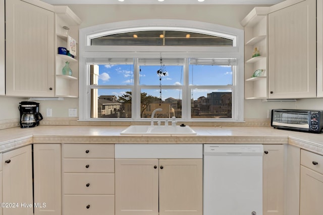 kitchen featuring sink and white dishwasher