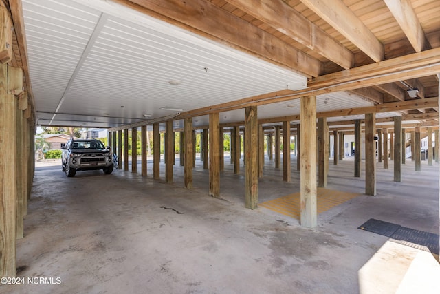 view of garage