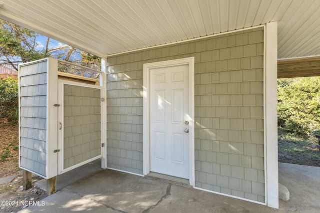 view of doorway to property