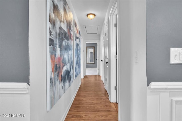 hall featuring hardwood / wood-style floors