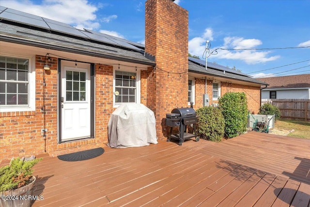 deck featuring grilling area