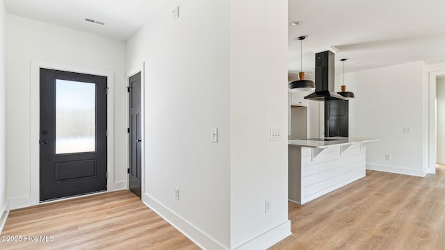 entrance foyer featuring light hardwood / wood-style flooring