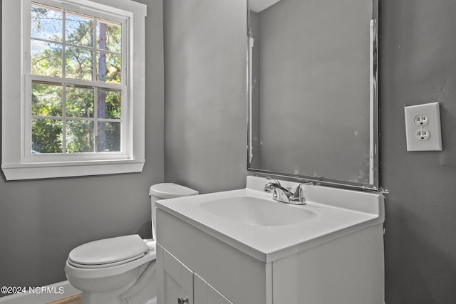 bathroom with toilet and vanity