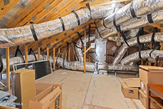 view of unfinished attic