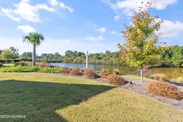 view of yard featuring a water view