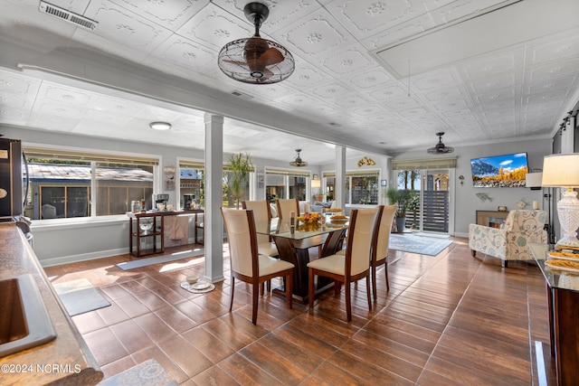 dining room with plenty of natural light