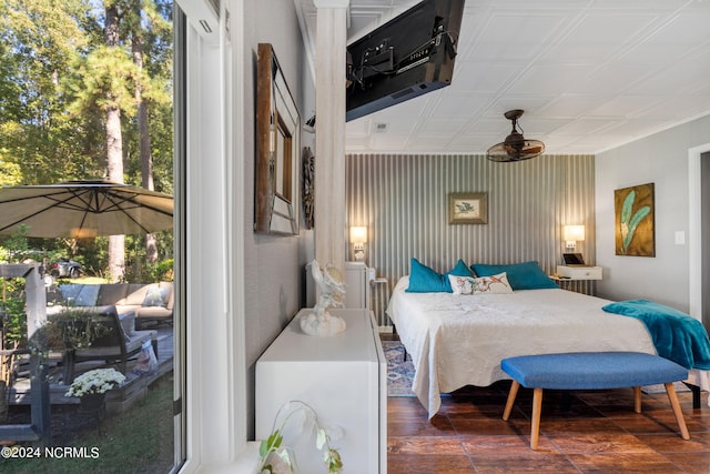 bedroom featuring dark wood-type flooring